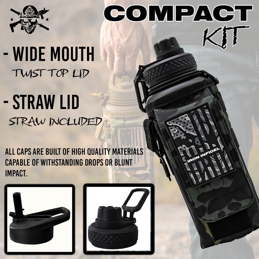 32oz Compact Battle Bottle Water Bottle Iron Infidel