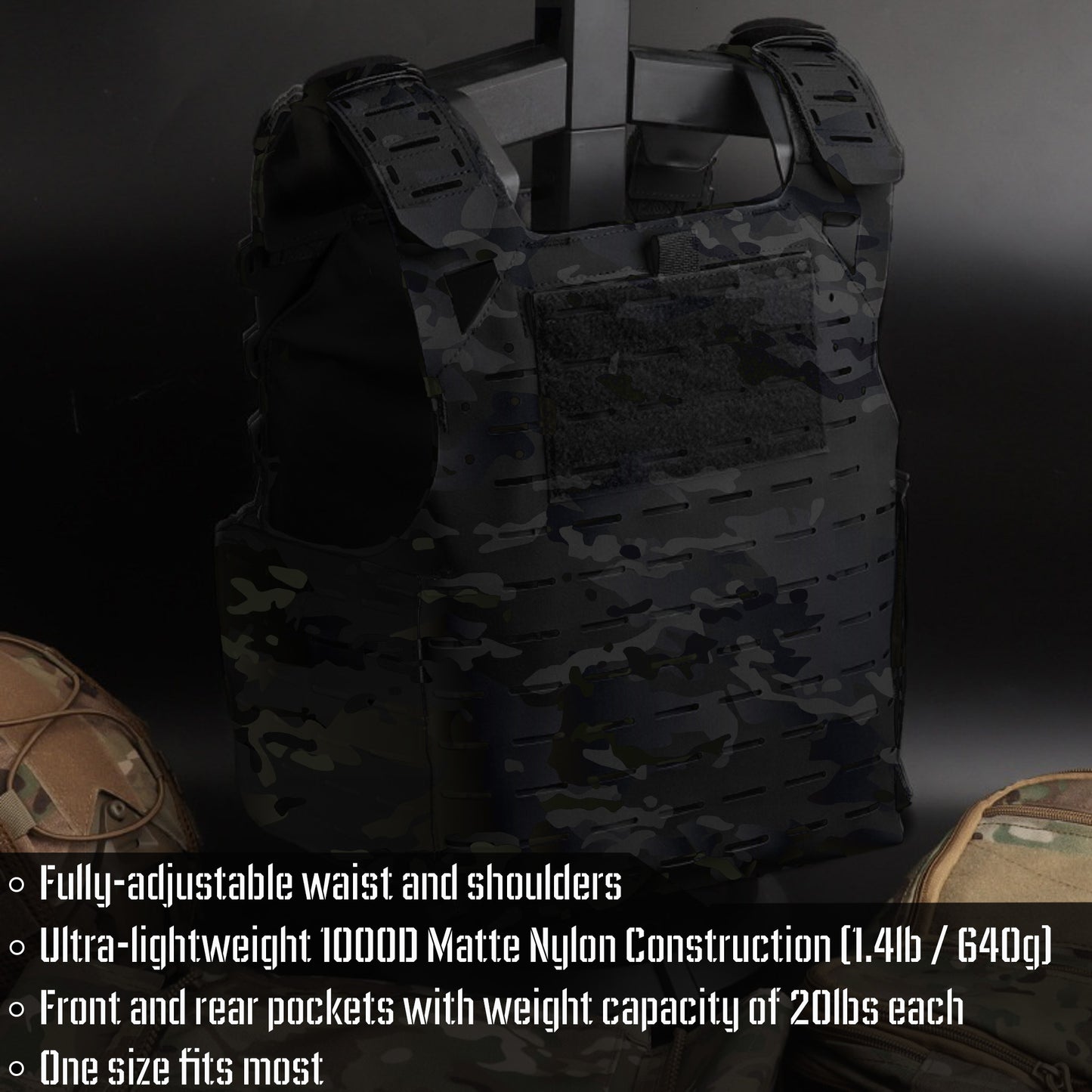 Premium Weighted Vest Plate Carrier - Ultra Lightweight, Laser-Cut