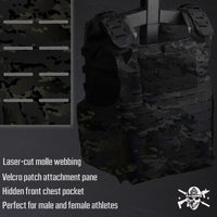 Premium Weighted Vest Plate Carrier - Ultra Lightweight, Laser-Cut