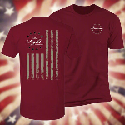 freedom fight t shirt maroon