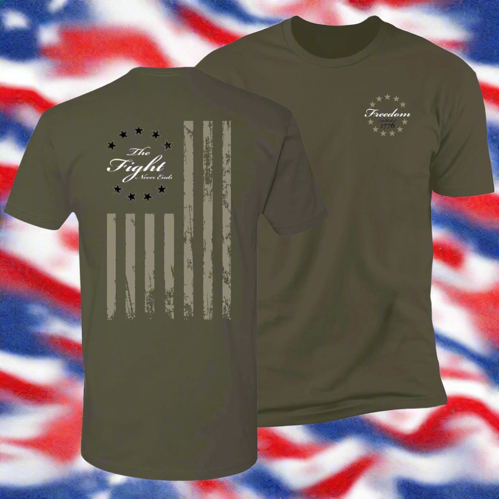 freedom fight t shirt olive drab green