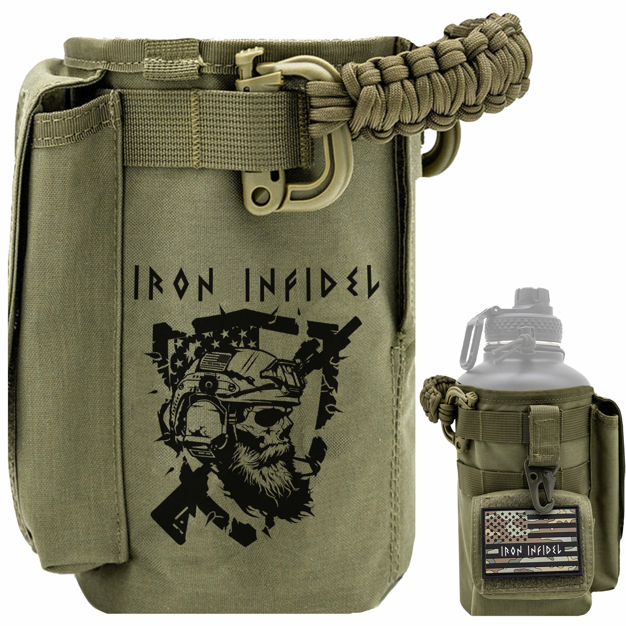 military bag for yeti bottle Iron Infidel - Battle Bottle Sleeve - Woodland