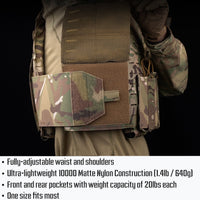 Premium Weighted Vest Plate Carrier - Ultra Lightweight, Laser-Cut