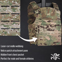 Premium Weighted Vest Plate Carrier - Ultra Lightweight, Laser-Cut