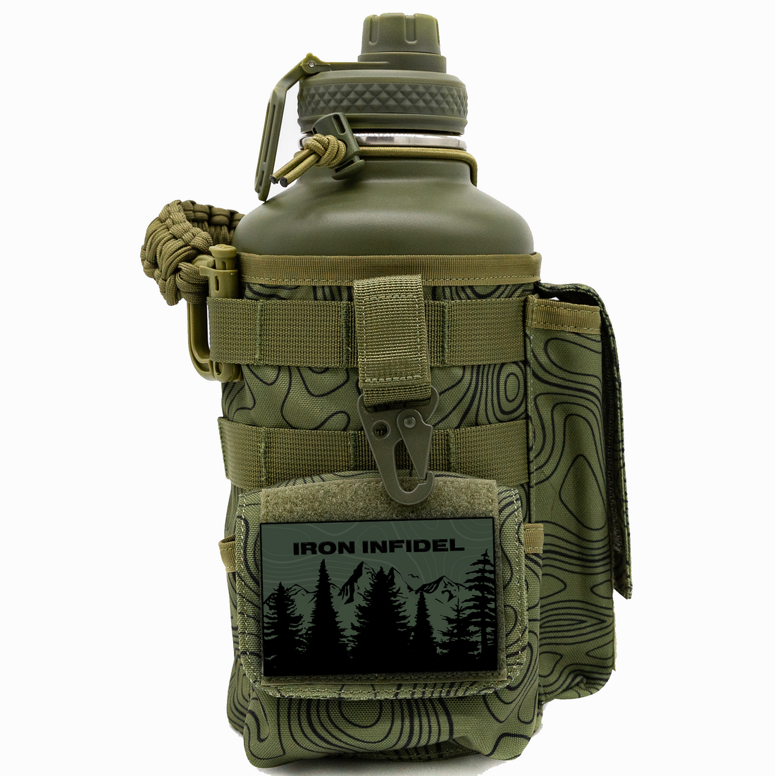 Iron Infidel 32oz Battle Bottle – Insulated Stainless Steel Water Bottle With Removable MOLLE Sleeve | Tactical Flask For Hiking, Gym, Work