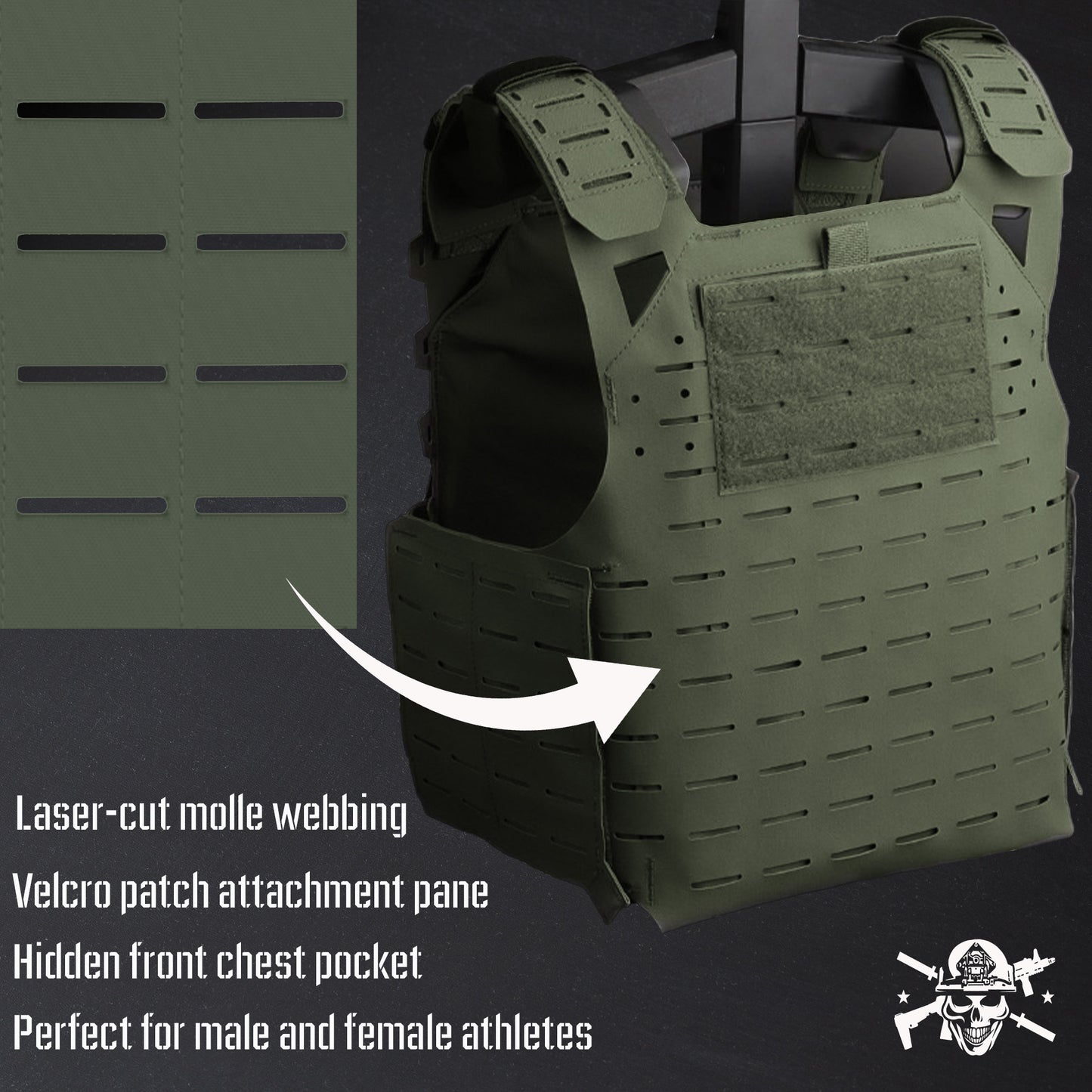 Premium Weighted Vest Plate Carrier - Ultra Lightweight, Laser-Cut