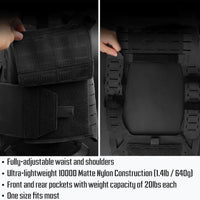 Premium Weighted Vest Plate Carrier - Ultra Lightweight, Laser-Cut