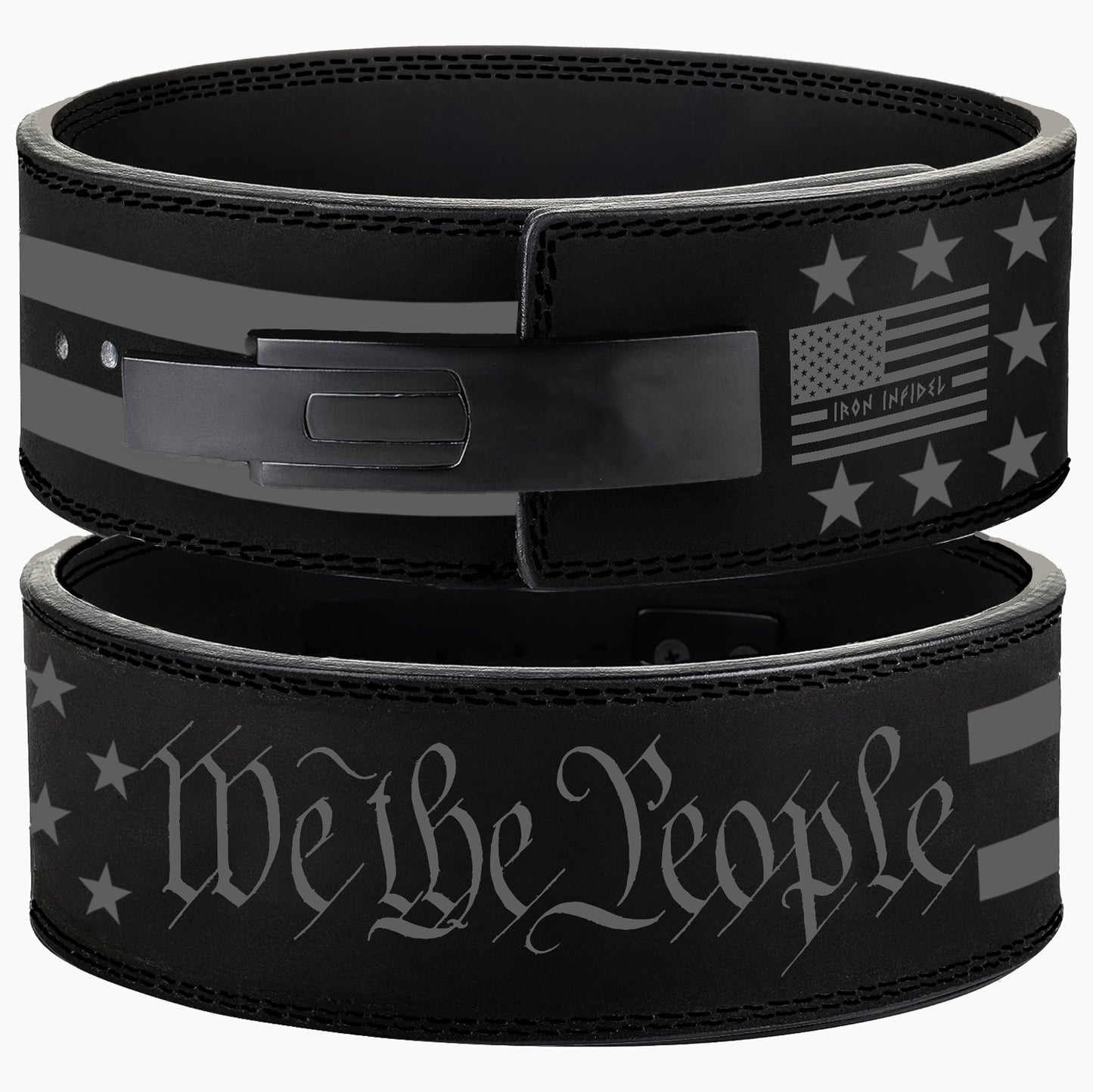 Iron Infidel Weight Lifting Belt We the People WTP Black 10mm Lever Belt