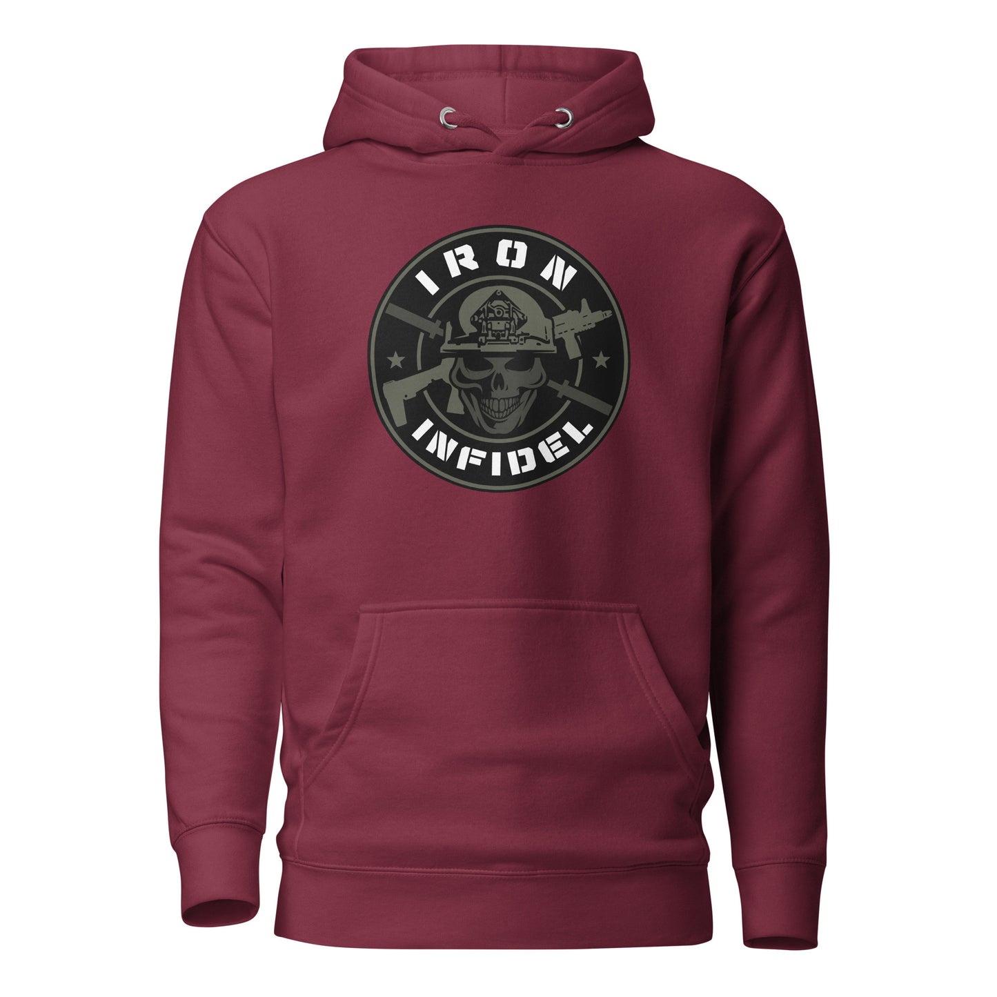 Iron Infidel Premium Logo Hoodie Hooded Sweatshirt Maroon