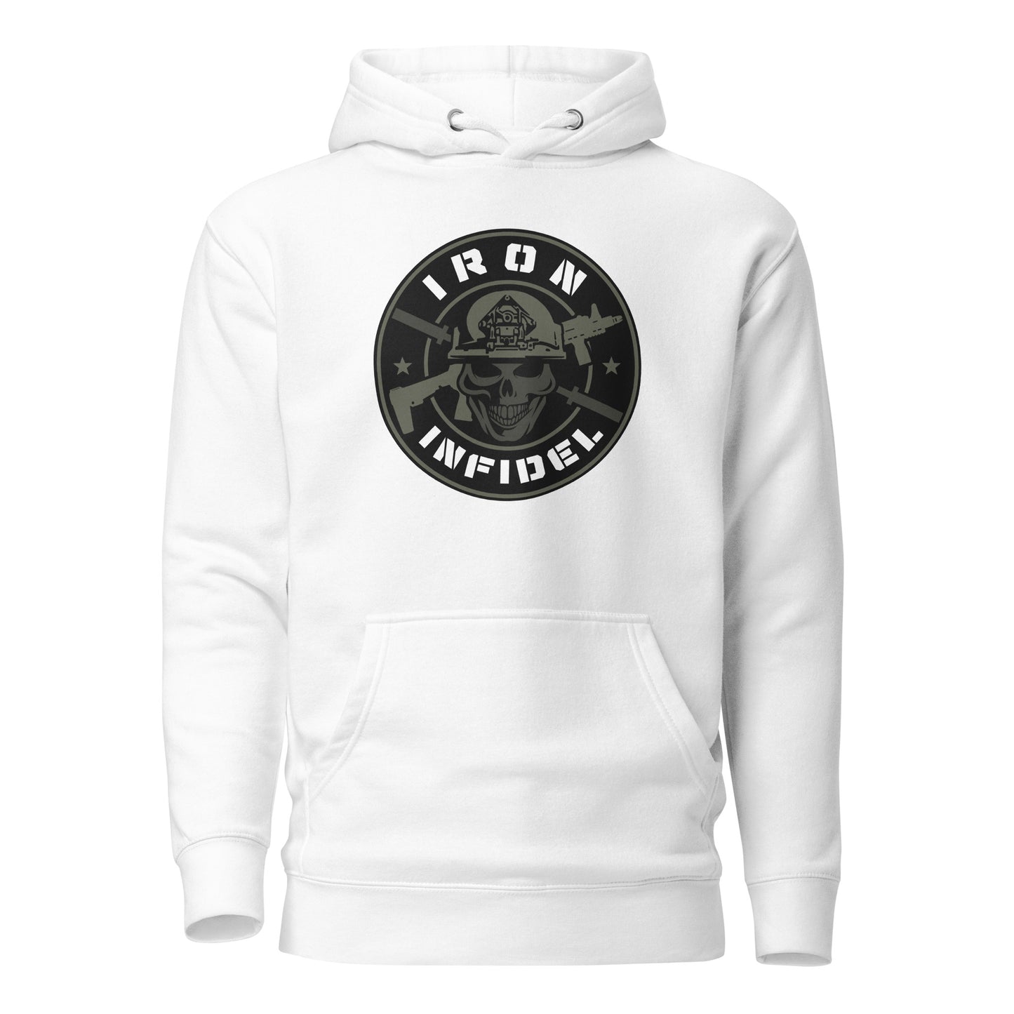 Iron Infidel Premium Logo Hoodie Hooded Sweatshirt White