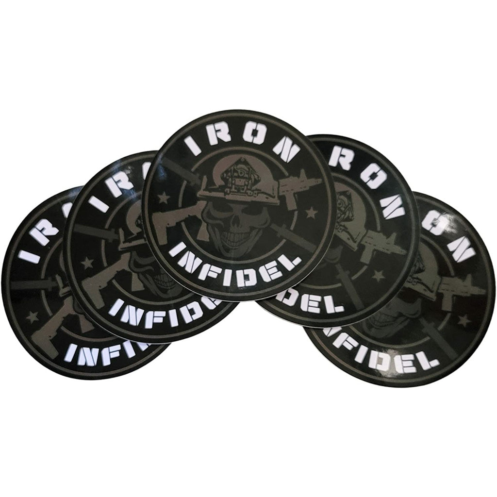 Decals 3.75" pack of 5 Iron Infidel