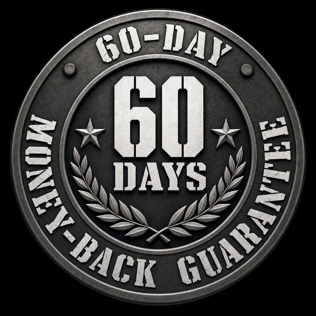 60-day money-back guarantee seal